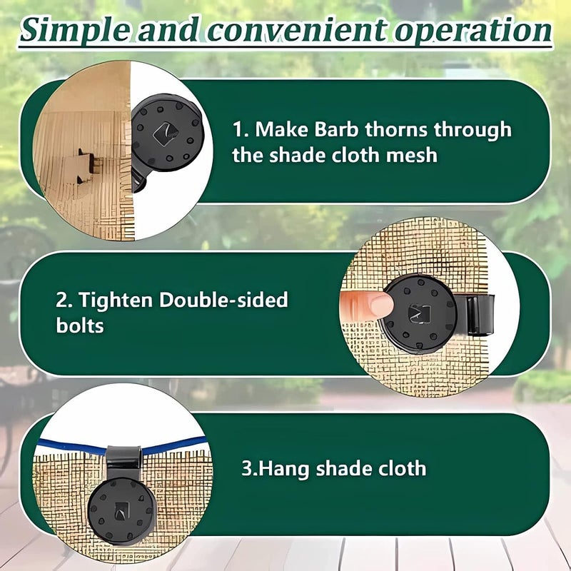 JOYSAND 100 Pack Shade Cloth Clips, Round Plastic Sun Shade Net Clip, Fabric Clips,Shade Cloth Heavy Duty Lock Grip for Anti Bird Netting, Gardening Shade Cloth,Windproof Awning Clamp - Image 5